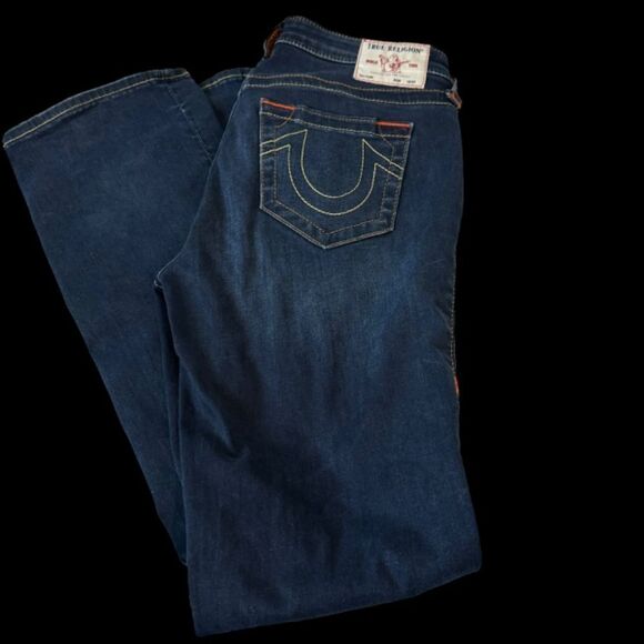 True Religion Becca NWOT  Mid Rise Flap Pocket Boot. Cut Jeans Sz 32 - Picture 3 of 13